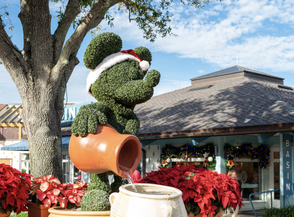 A Mickey Mouse sculpture at Disney Springs